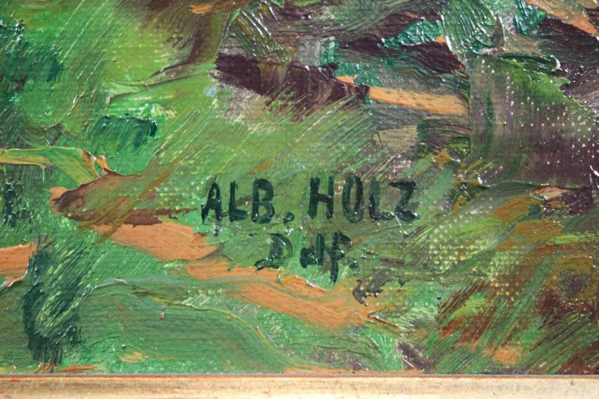 Albert Holz, 1884 Düsseldorf - 1954 ebenda, Tier- und Landschaftsmaler der Düsseldorfer Schule, Öl - Bild 3 aus 3