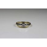 Ring Gold punziert 585 mit Brillanten ca. 0,03 ct, Ringdurchm.: 1,775 cm