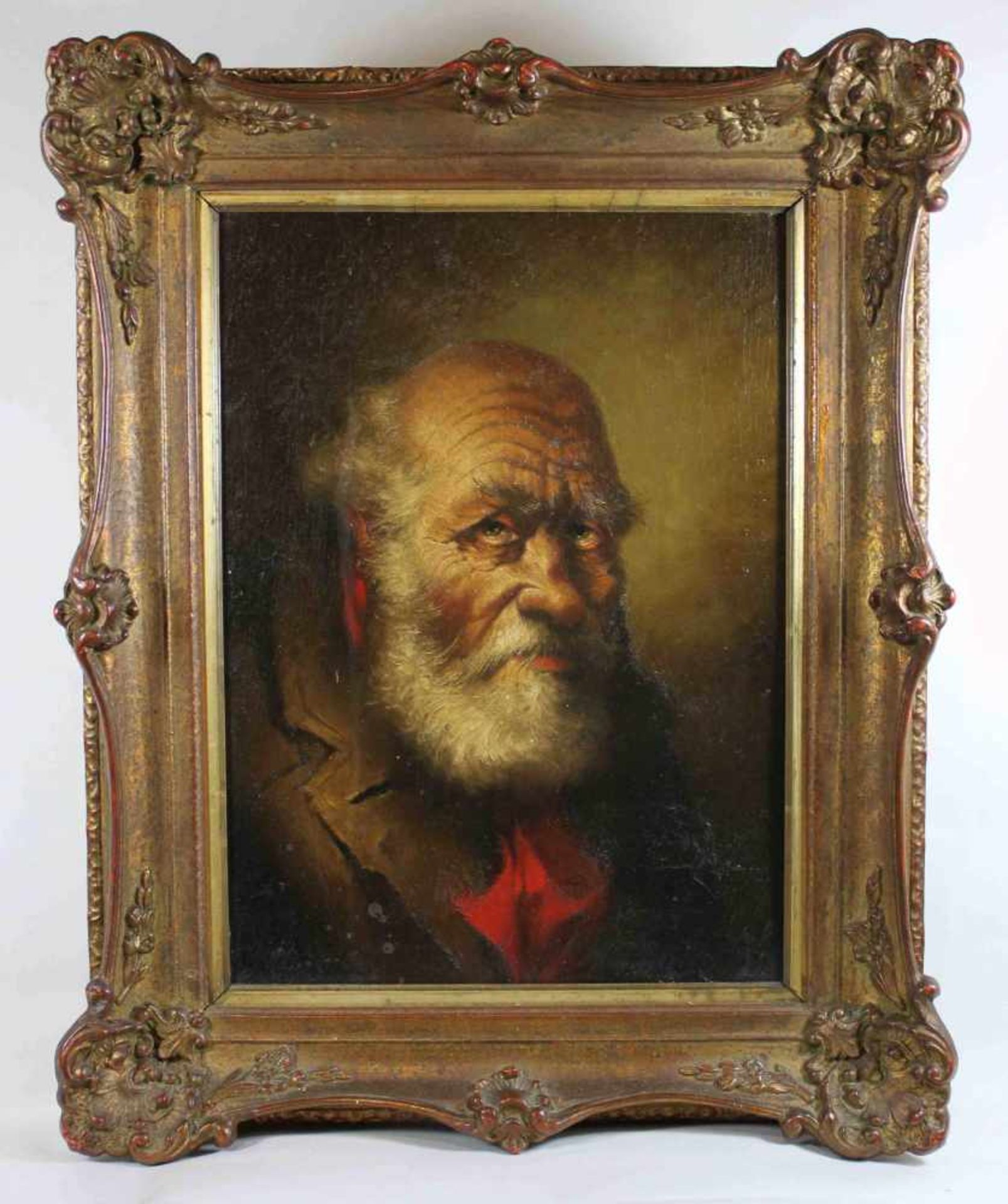 Deutsche Maler des 20 Jh., Porträt eines alten Mannes, Öl auf Platte, verso sign. und dat.: Otto - Bild 2 aus 3