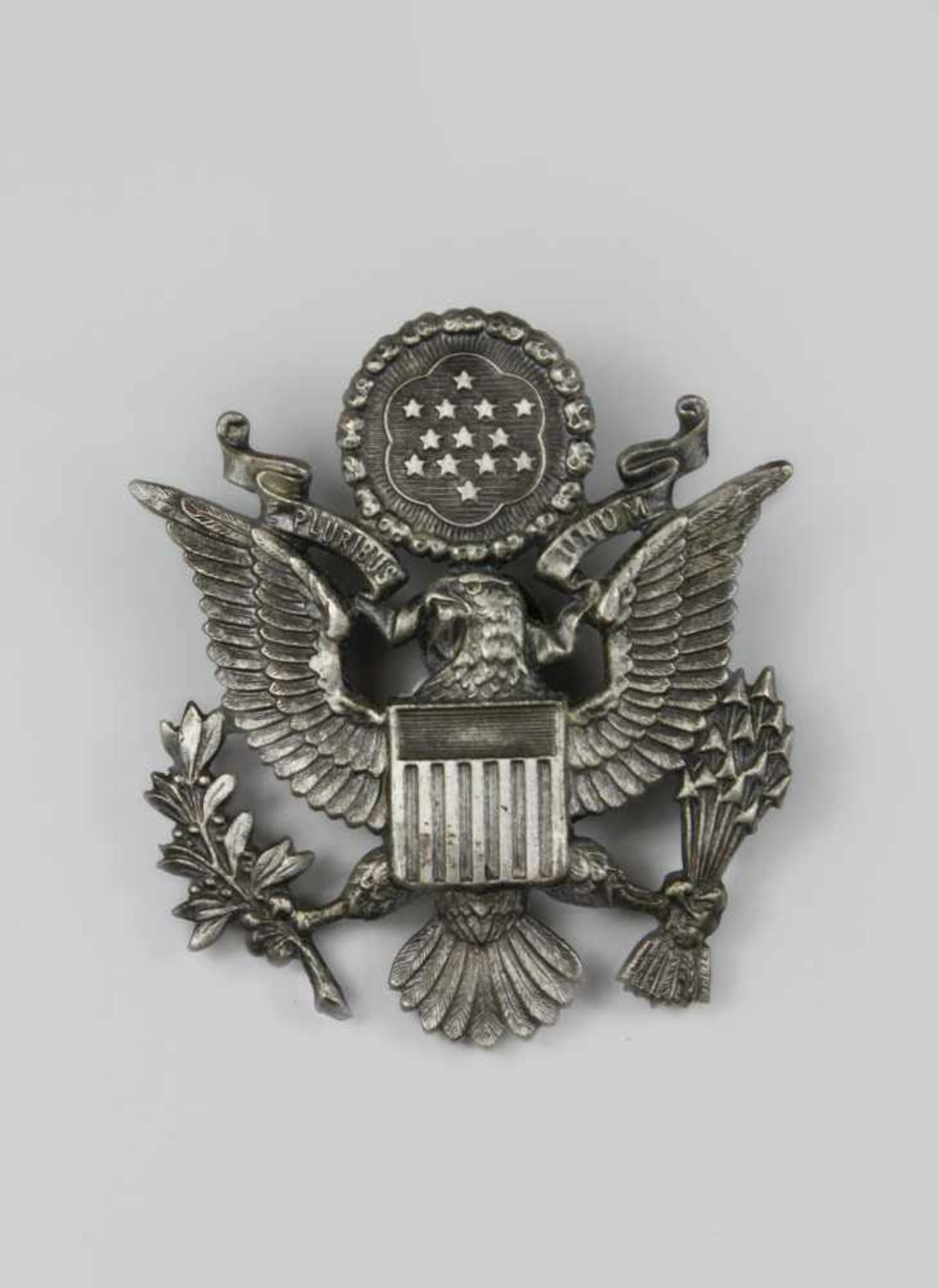 E. Pluribus Unum, Ansteckabzeichen, USA, silberfarben, wohl Airforce.