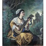 Österreichischer Künstler 2. Hälfte 19 Jh., Porträt einer musizierenden Dame, 1880, Öl auf Leinwand,