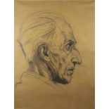 Anonymer Künstler 20 Jh., Porträt eines älteren Mannes im Profil, Bleistift auf Papier, Lichtmaße: