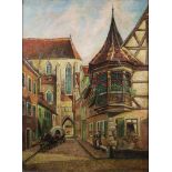 Heinrich Eberhardt (Ehningen 1919 - Leonberg 2003) Feuerleinserker mit Jakobskirche, Rothenburg ob