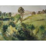 Hügelige Landschaft, 1940, Aquarell auf Papier, u.rechts signiert und dat.: LILLIA 40, sichtbare
