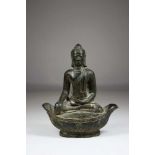 Buddha, Nepal / Indien 19. Jh., in Yoga-Position, Unterwerfung des Mara. H.: 17 cm.