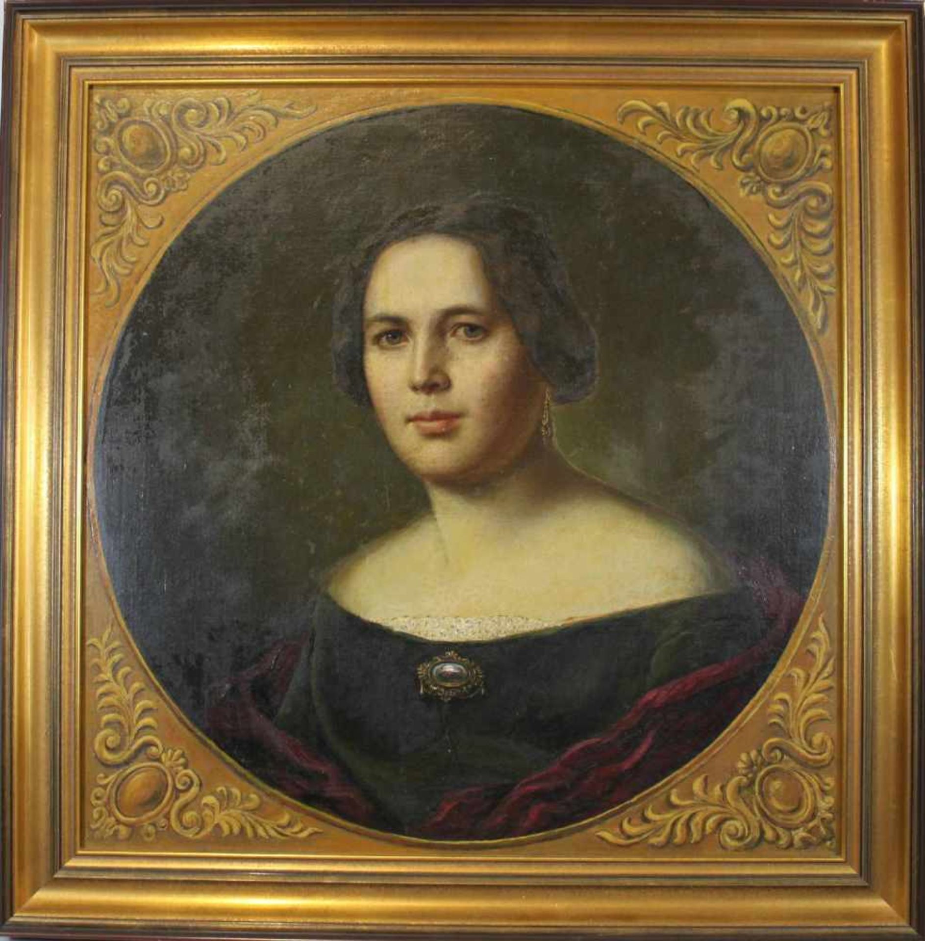 Porträt einer Jungen Frau, 1847, wohl Johann Friedrich Fritz (1798 - 1870), Öl auf Leinwand auf