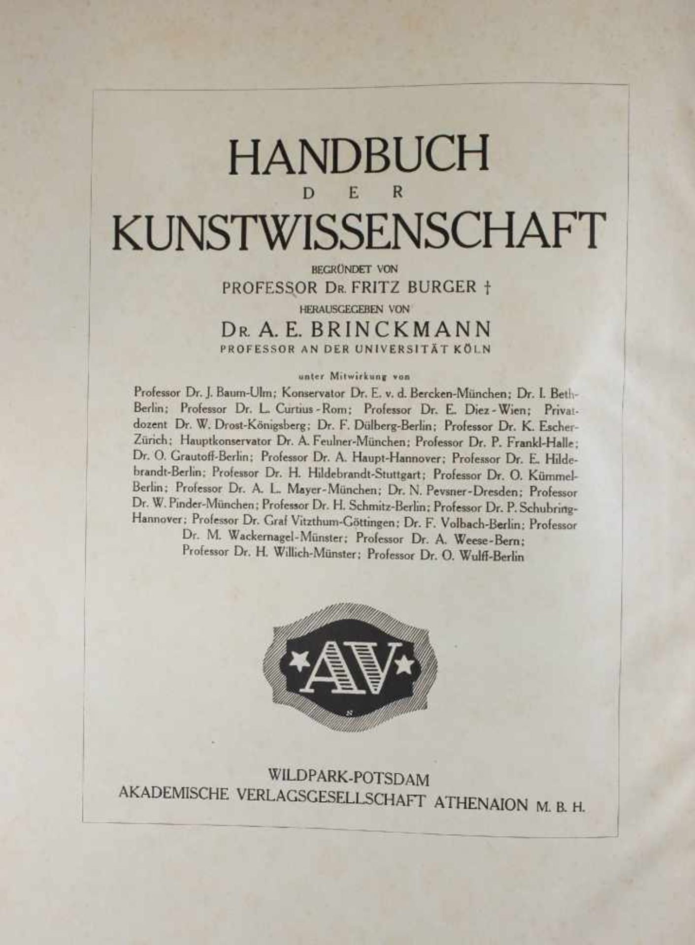 31 Bände Handbuch der Kunstwissenschaft, Dr. A. E. Brinchmann (Hg.). - Bild 2 aus 2