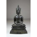Buddha, Thailad 19. Jh., Bronze, in Lotus-Position, Meditation, H.: 22 cm.
