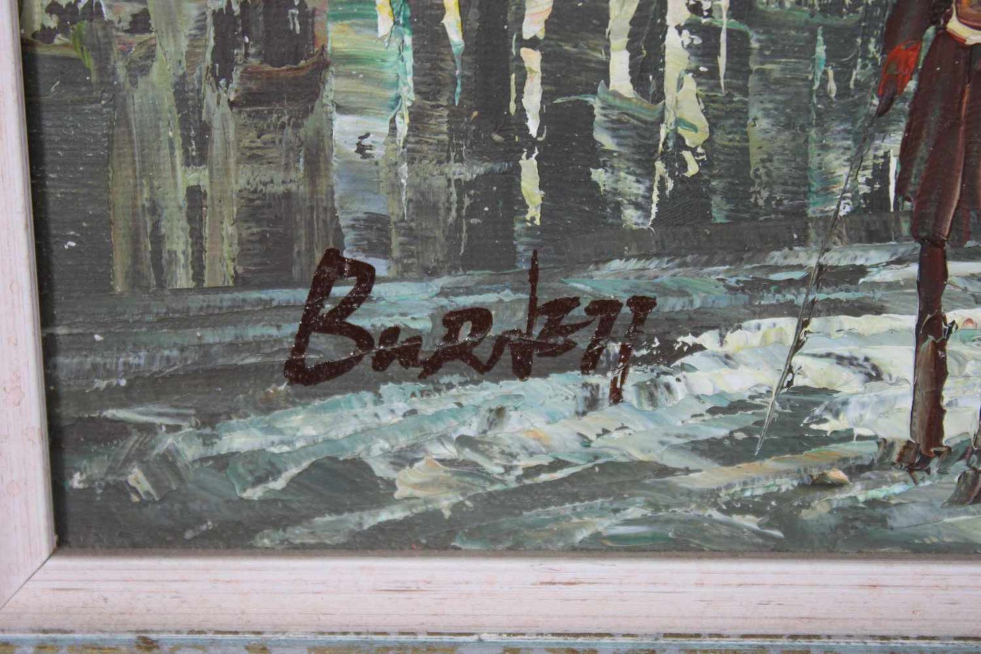Pariser Straße, 2 H. XX Jh., Öl auf Leinwand, u. li. signiert, gerahmt, Maße o.R.: 30 x 40,5 cm., - Bild 3 aus 3