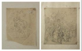 RICHTER, Ludwig Adrian1803-1884Paul und VirginieBleistift auf Pergamin (wohl Vorzeichnung für den