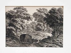 KOLBE, Carl Wilhelm1757-1835Waldlandschaft mit HeuwagenRadierung, 18,5 x 25,8 cm, montiert im