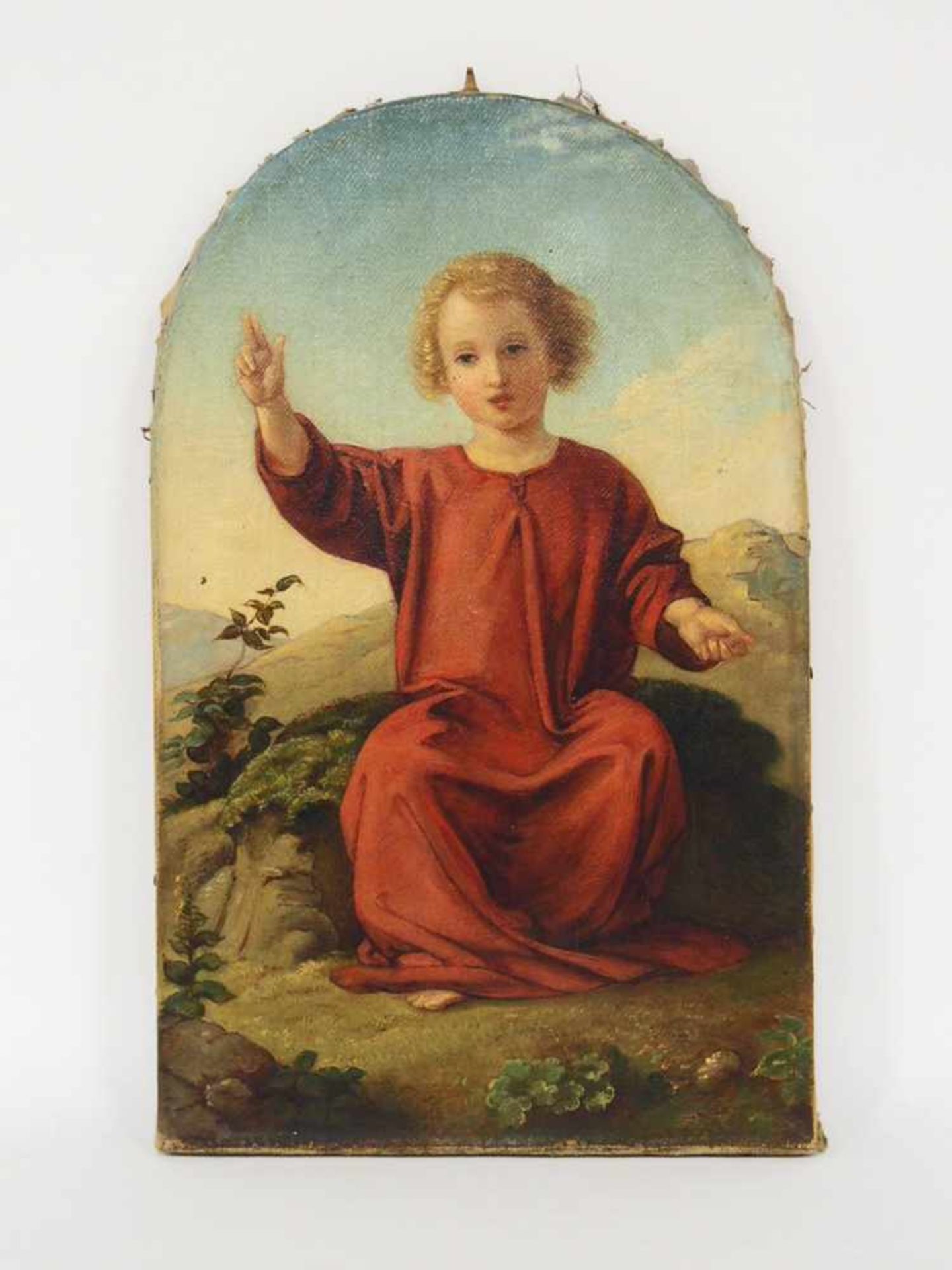 ITTENBACH, Franz zugeschrieben1813-1879Segnender ChristusknabeÖl auf Leinwand, altdoubliert, 37 x - Bild 2 aus 2