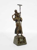 KOWALCZEWSKI, Paul Ludwig1865-1910Büerin mit Kind und RechenBronze, signiert auf der Plinthe, Höhe