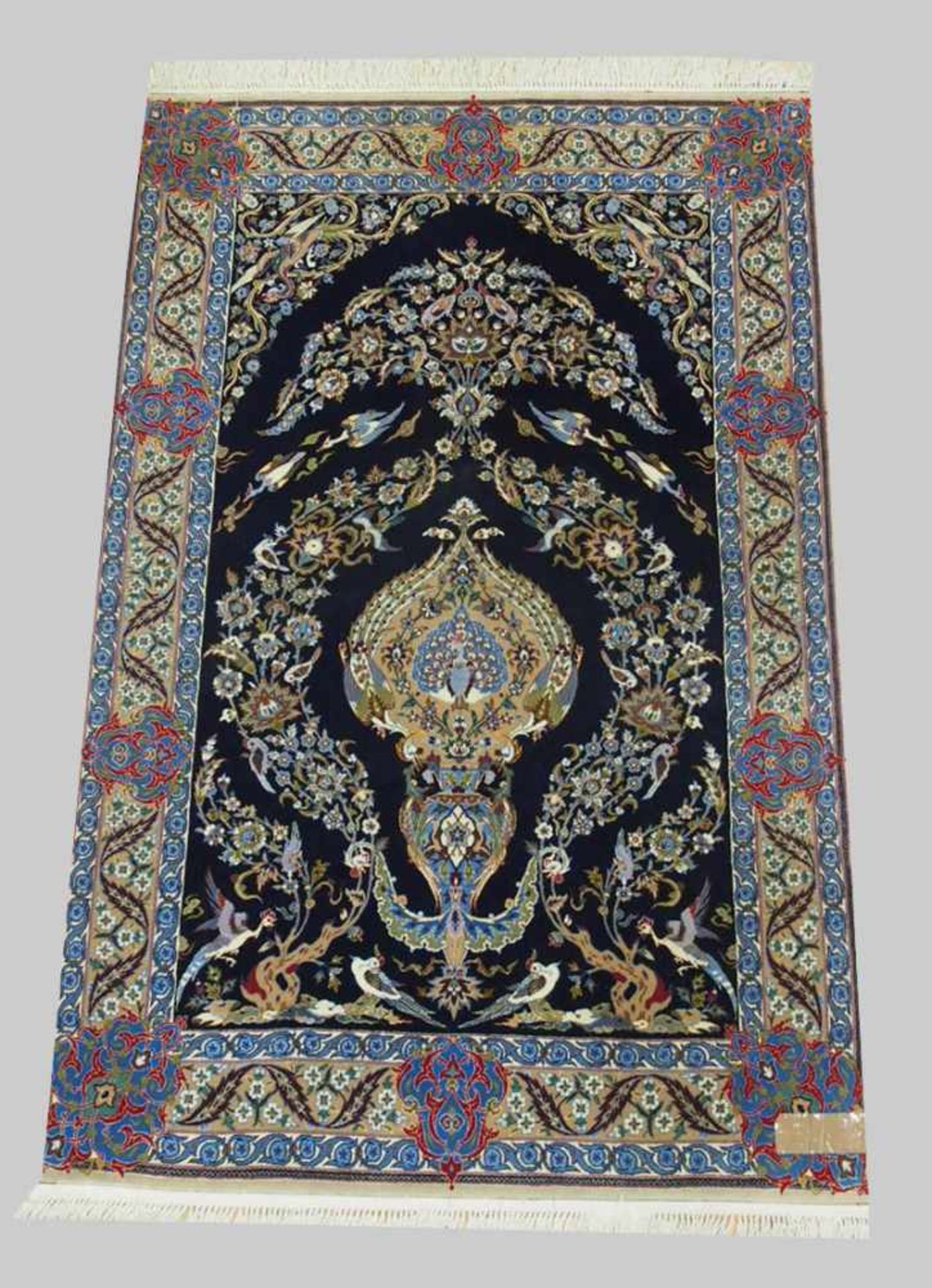 Isfahan, Wolle und Seide auf Baumwolle, 20. Jahrhundert, 167 x 110 cm, Zustand A/B
