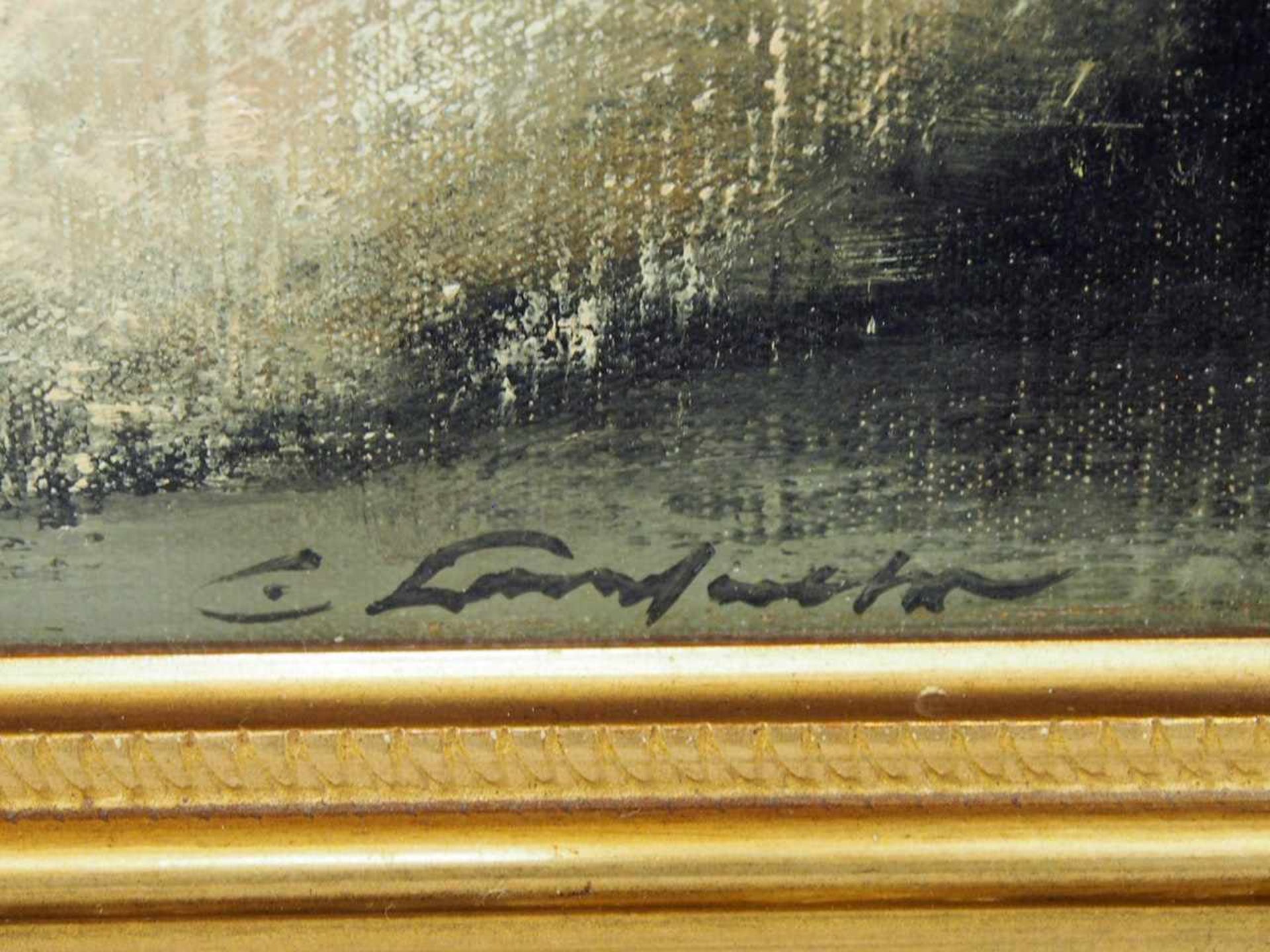 LANDWEHR, Curt1920 - 1988Lesende Dame am TeetischÖl auf Leinwand, signiert unten rechts, 28 x 28 cm, - Bild 3 aus 3