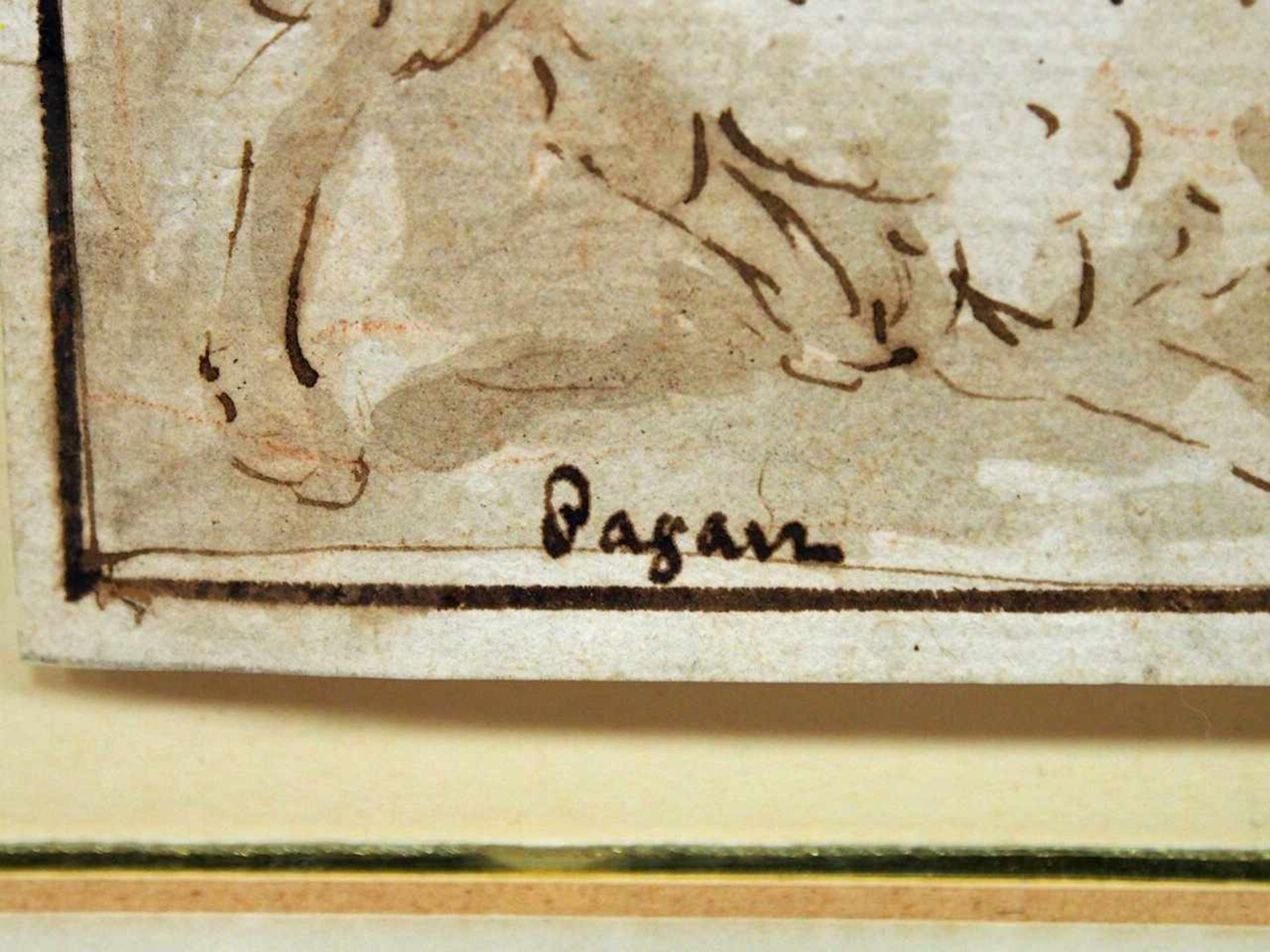 PAGANI, Paolo1665-1716Johannes der TäuferFeder, Rötel auf Papier, alt bezeichnet "Pagani" unten - Bild 2 aus 2