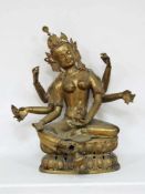 Vasudhara, Göttin der Fruchtbarkeit und des WohlstandesBronze, Nepal / Tibet 19. Jahrhundert, Höhe