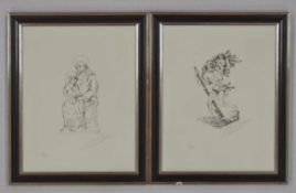 BREKER, Arno1900-1991Heiliger Christophorus / Madonna mit Kind2 Lithographien, signiert unten