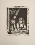 MATHER, Arvid1905-1950Zwei Mädchen am FensterLithographie, signiert unten rechts, 38 x 30 cm (kleine