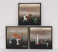 MARX,Theodore1932-2010Ohne TitelSatz von drei Gemälden, Öl/Acryl auf Leinwand, signiert und