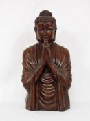 Buddha-BüsteTerrakotta, braun lasiert, Thailand 19. / 20. Jahrhundert, Höhe 65 cm