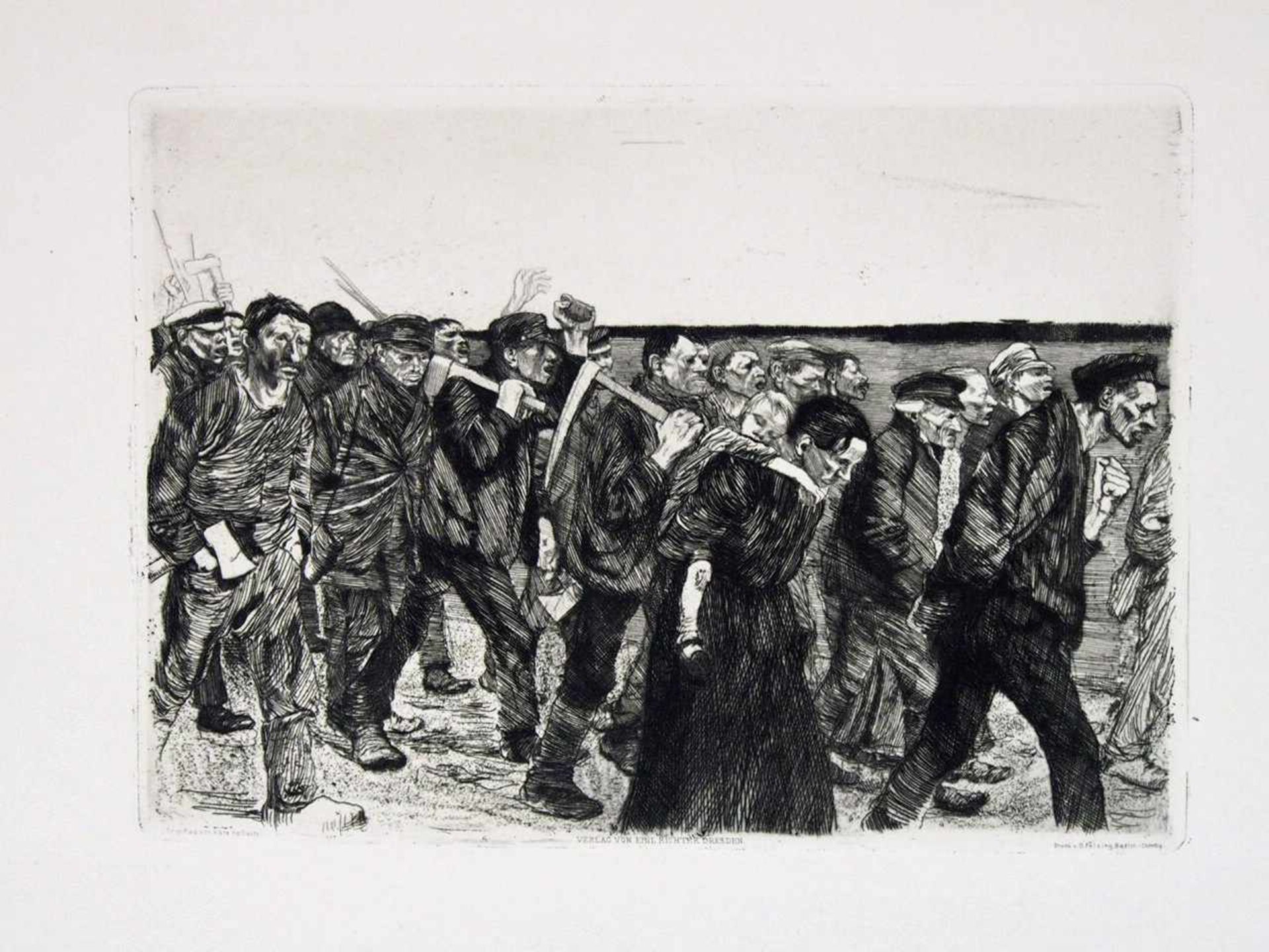 KOLLWITZ, Käthe1867-1945'Weberzug', 'Sturm', 'Ende'Blatt 4-6 aus dem Zyklus 'Weberaufstand' von - Bild 2 aus 2