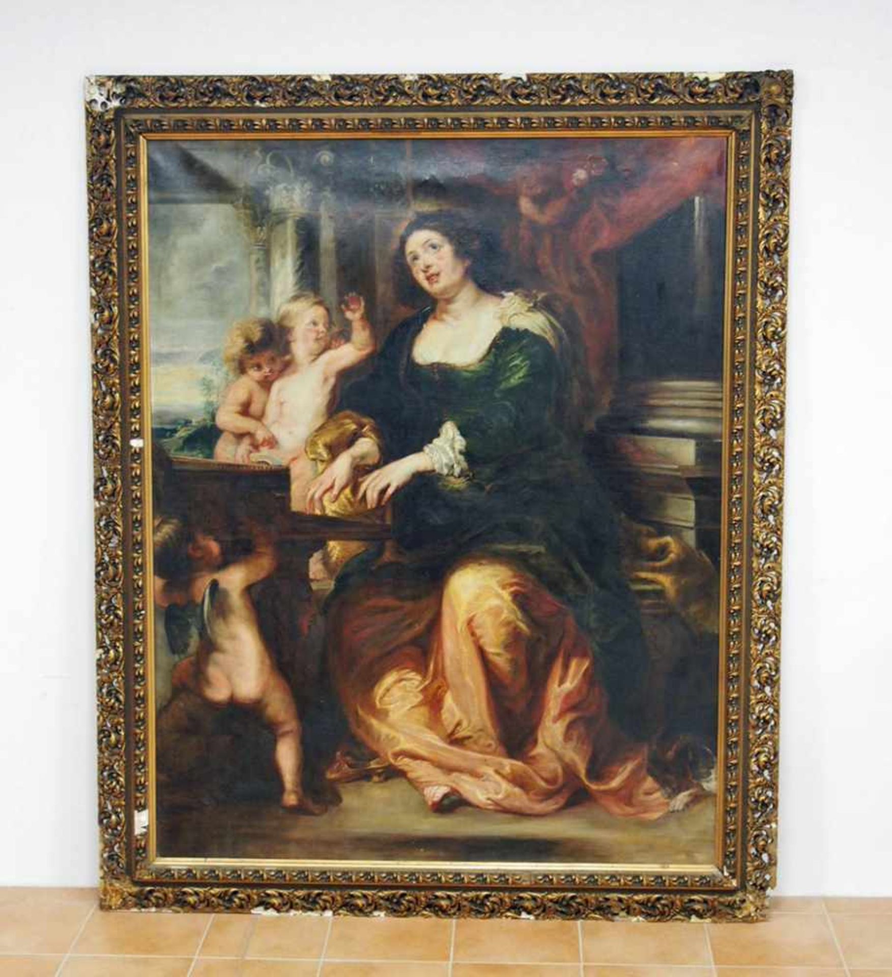 DEUTSCHER MEISTER19. Jh.Die Hl. Cäcilia am Virginal (nach Rubens)Öl auf Leinwand, 177 x 138 cm, - Image 2 of 3