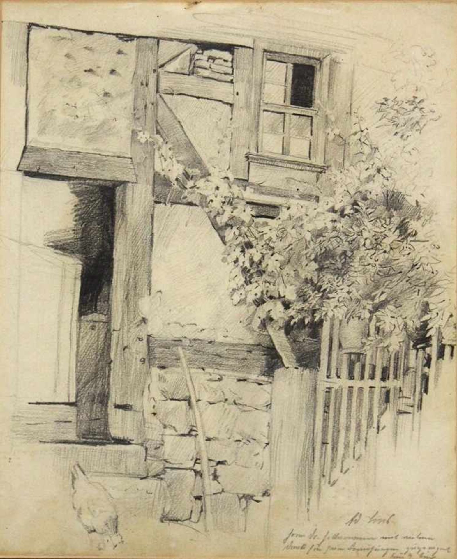 LINS, Adolf1856-1927HauseingangBleistift auf Papier, signiert unten rechts, 27 x 22 cm, gerahmt
