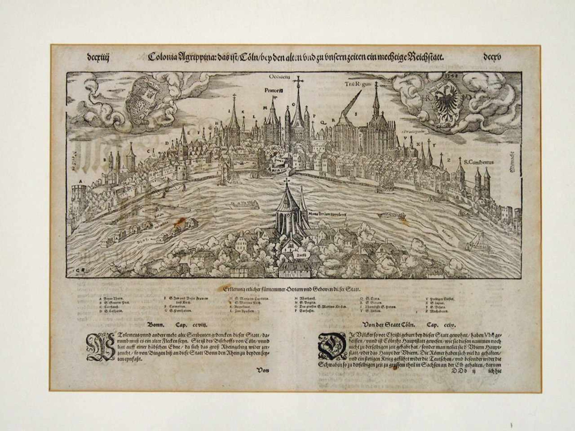 MÜNSTER, SebastianColonia Agrippina: das ist / Cöln / ...Holzschnitt, dt. Ausgabe 1548, 28 x 39