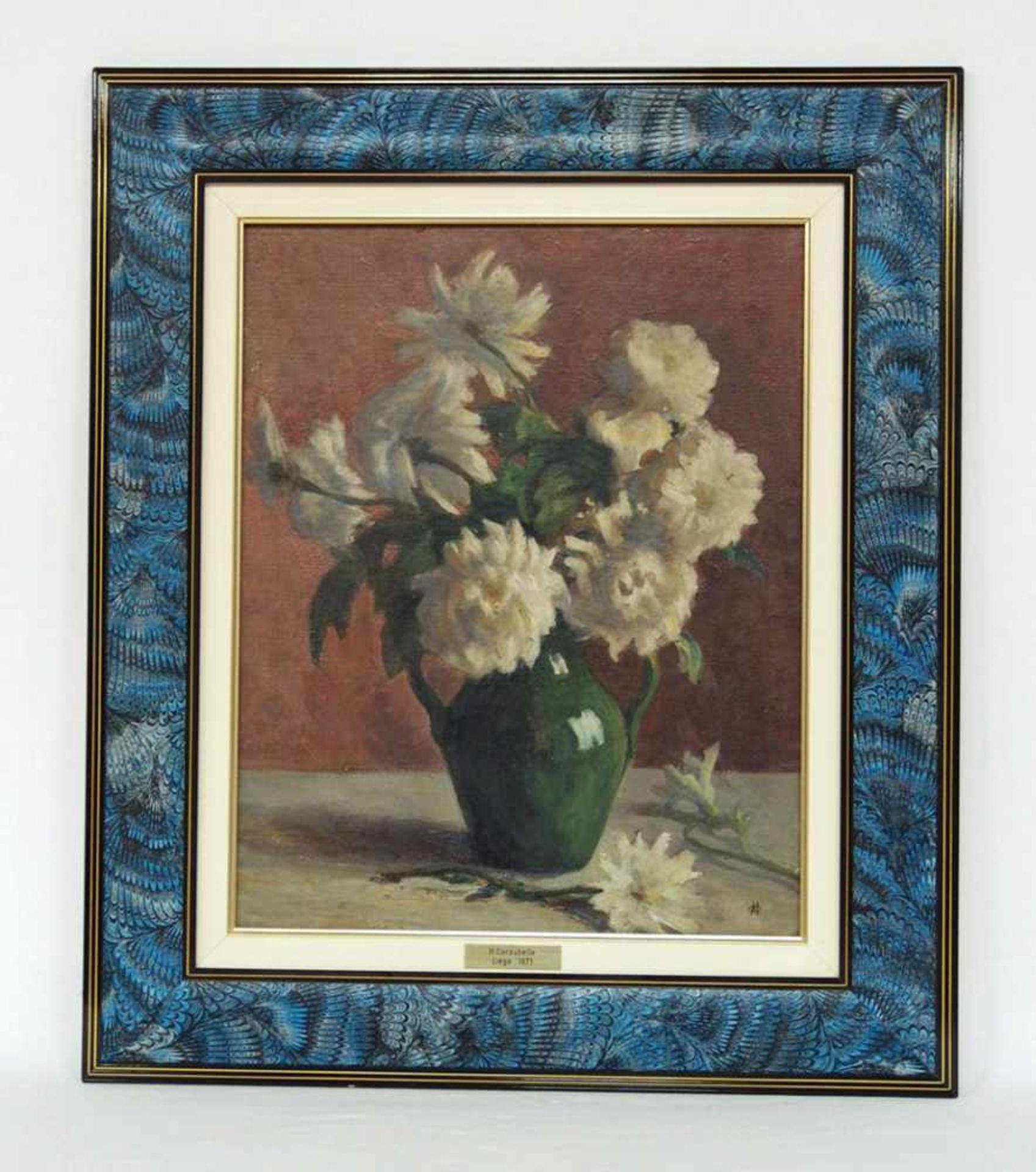 COROUBELLE, Hypolite1871-?BlumenstillebenÖl auf Leinwand, monogrammiert unten rechts, 44 x 35 cm, - Bild 2 aus 2