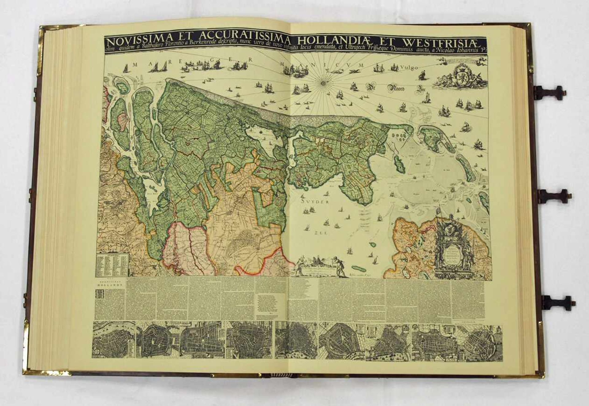 Atlas des Großen Kurfürsten (Mauritius-Atlas)Faksimile, Leipzig 1970, Ganzledereinband, Goldschnitt, - Bild 2 aus 2