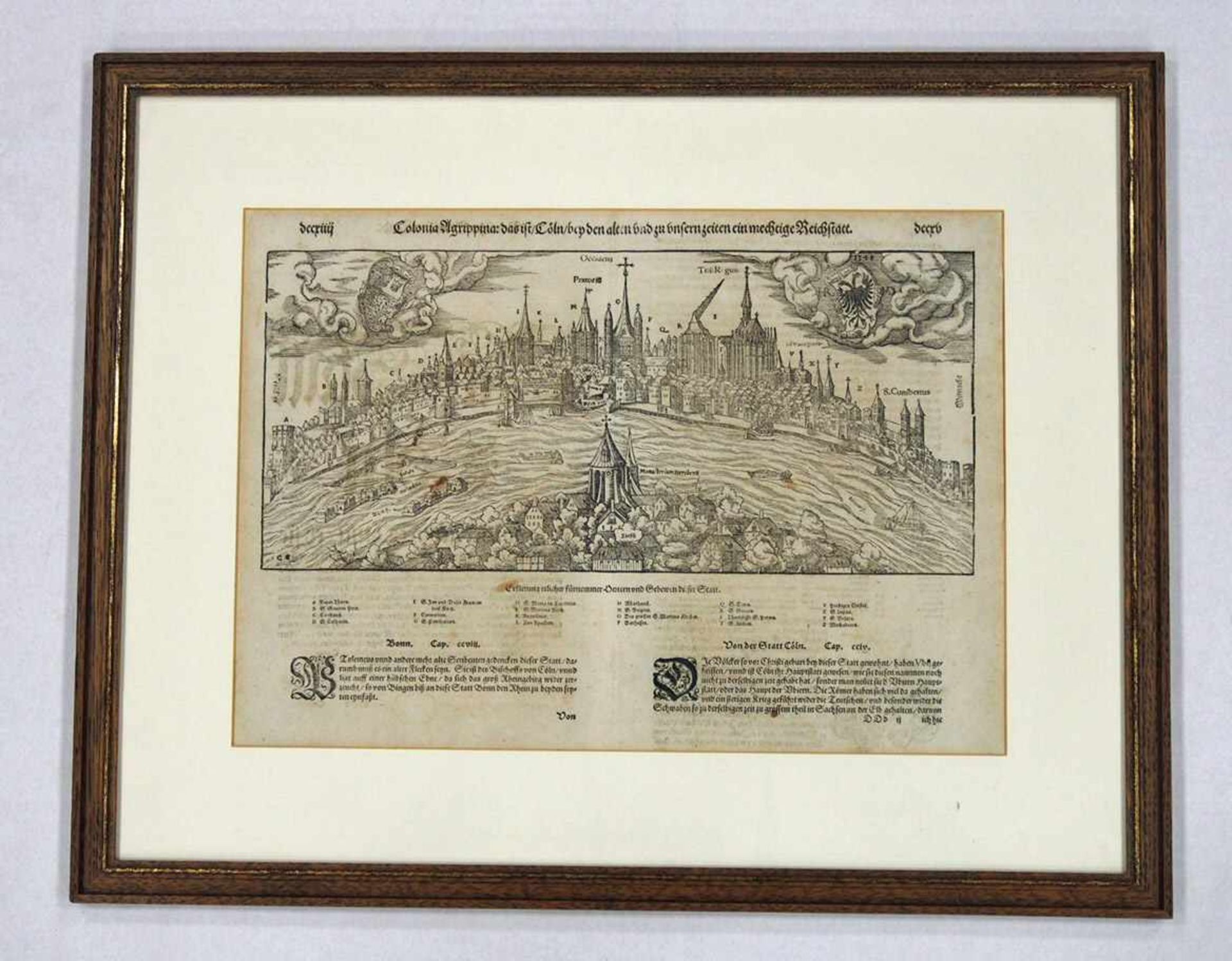 MÜNSTER, SebastianColonia Agrippina: das ist / Cöln / ...Holzschnitt, dt. Ausgabe 1548, 28 x 39 - Bild 2 aus 3