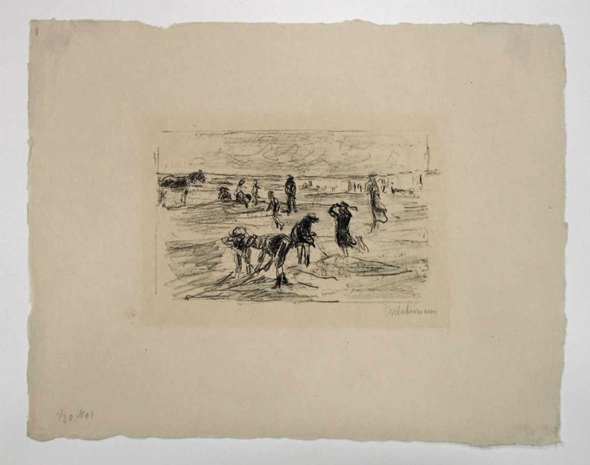 LIEBERMANN, Max1847-1935StrandvergnügenLithographie, signiert in Bleistift unten rechts, 24,5 x 31,5 - Bild 2 aus 3