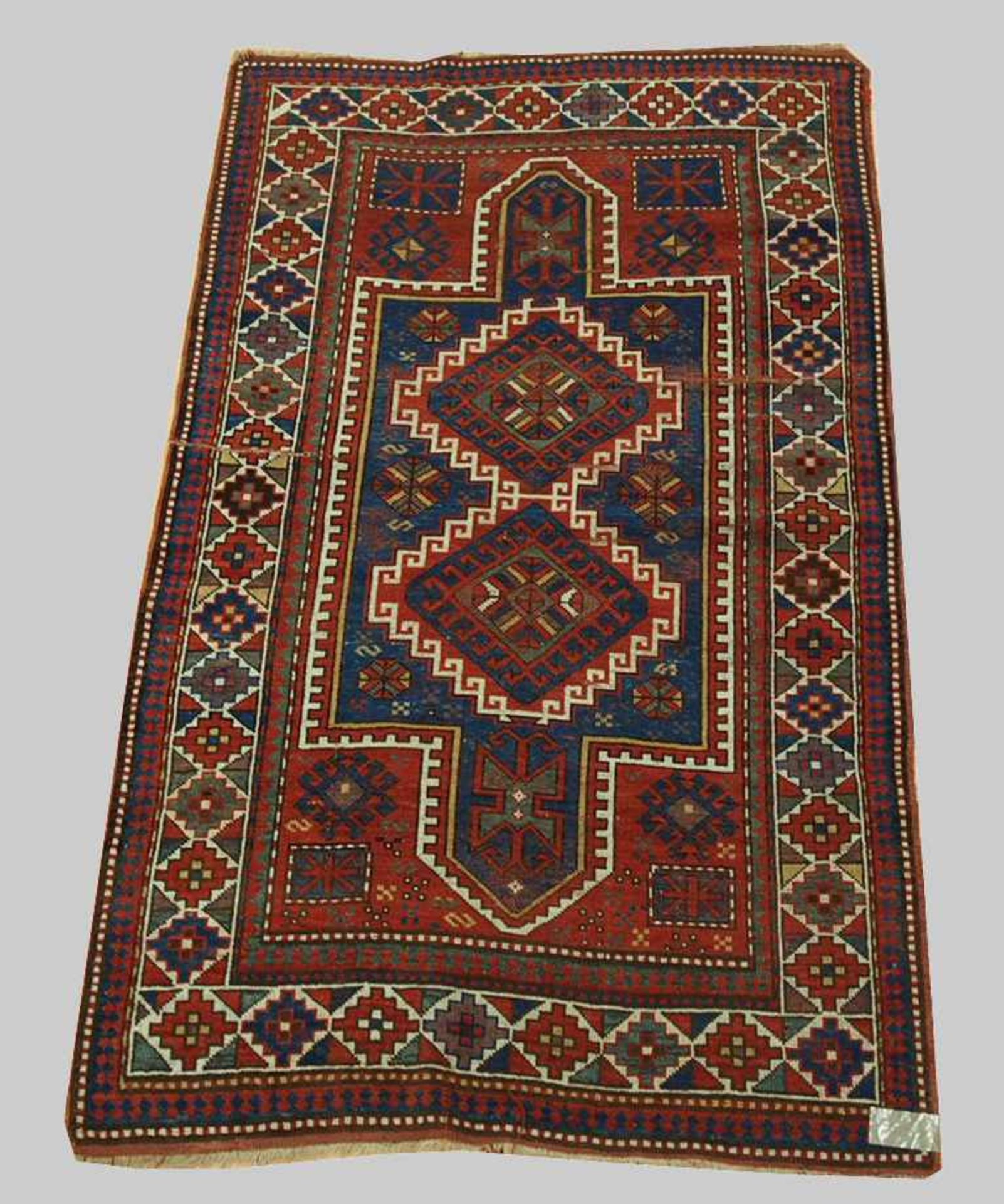 Teppich Kaukasus, um 1900, 203 x 127 cm, Zustand C
