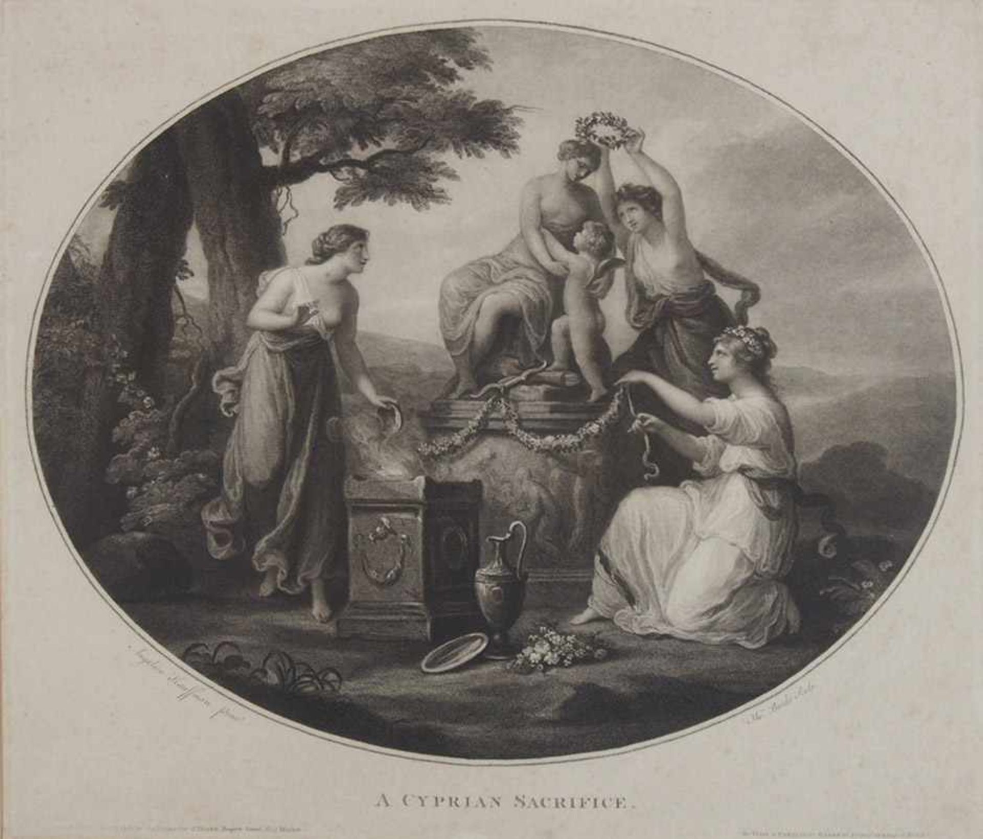 BURKE, Thomas1749-1815A Cyprian SacrificePunktierstich (nach A. Kauffmann), 35 x 40 cm, gerahmt