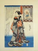 KUNISADA, Utagawa1786-1865GeishaFarbholzschnitt, 37 x 25 cm, gerahmt unter Glas mit Passepartout