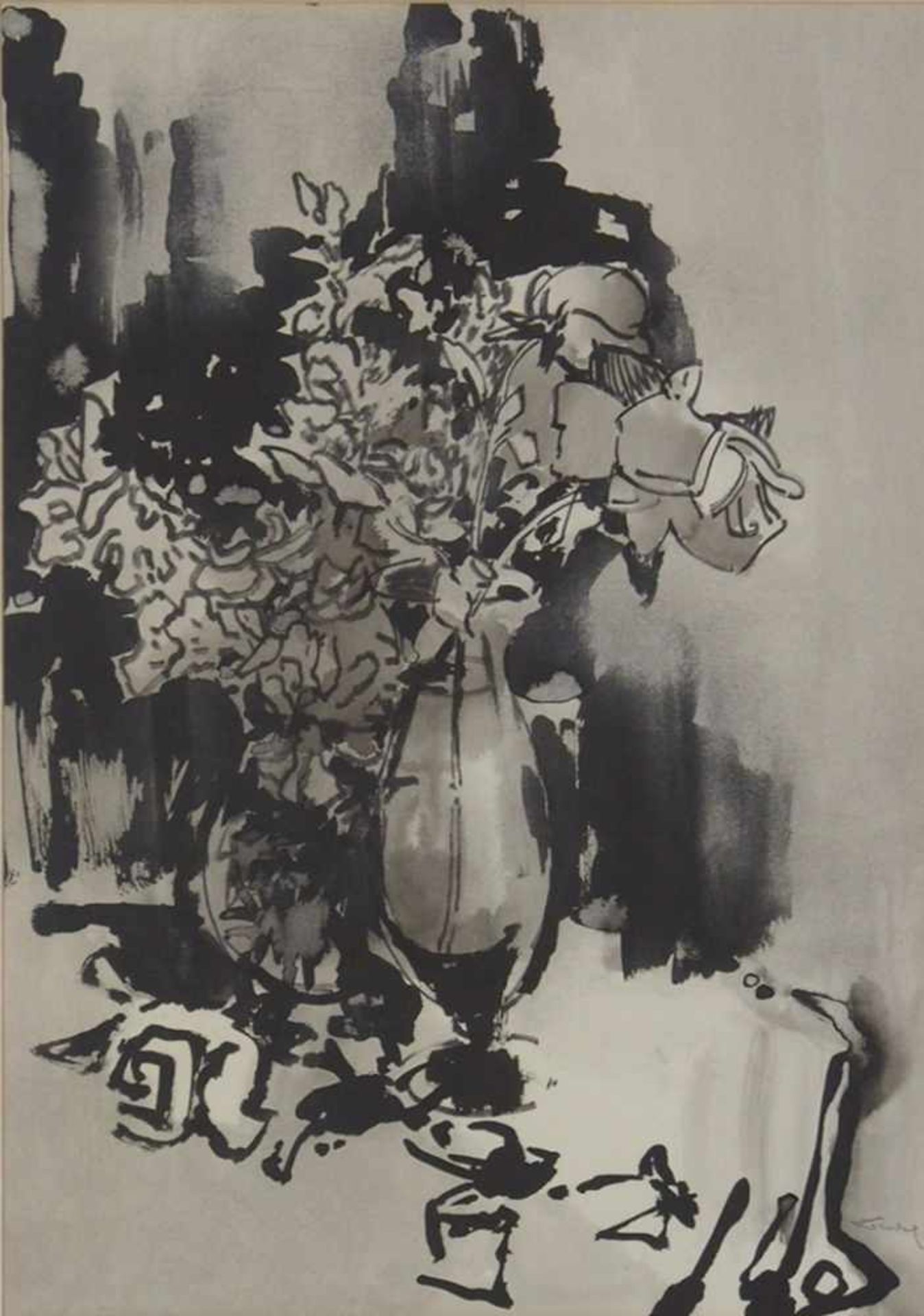 BINDEL, Paul1897-1973BlumenstillebenAquarell auf Papier, signiert unten rechts, 66 x 45 cm,