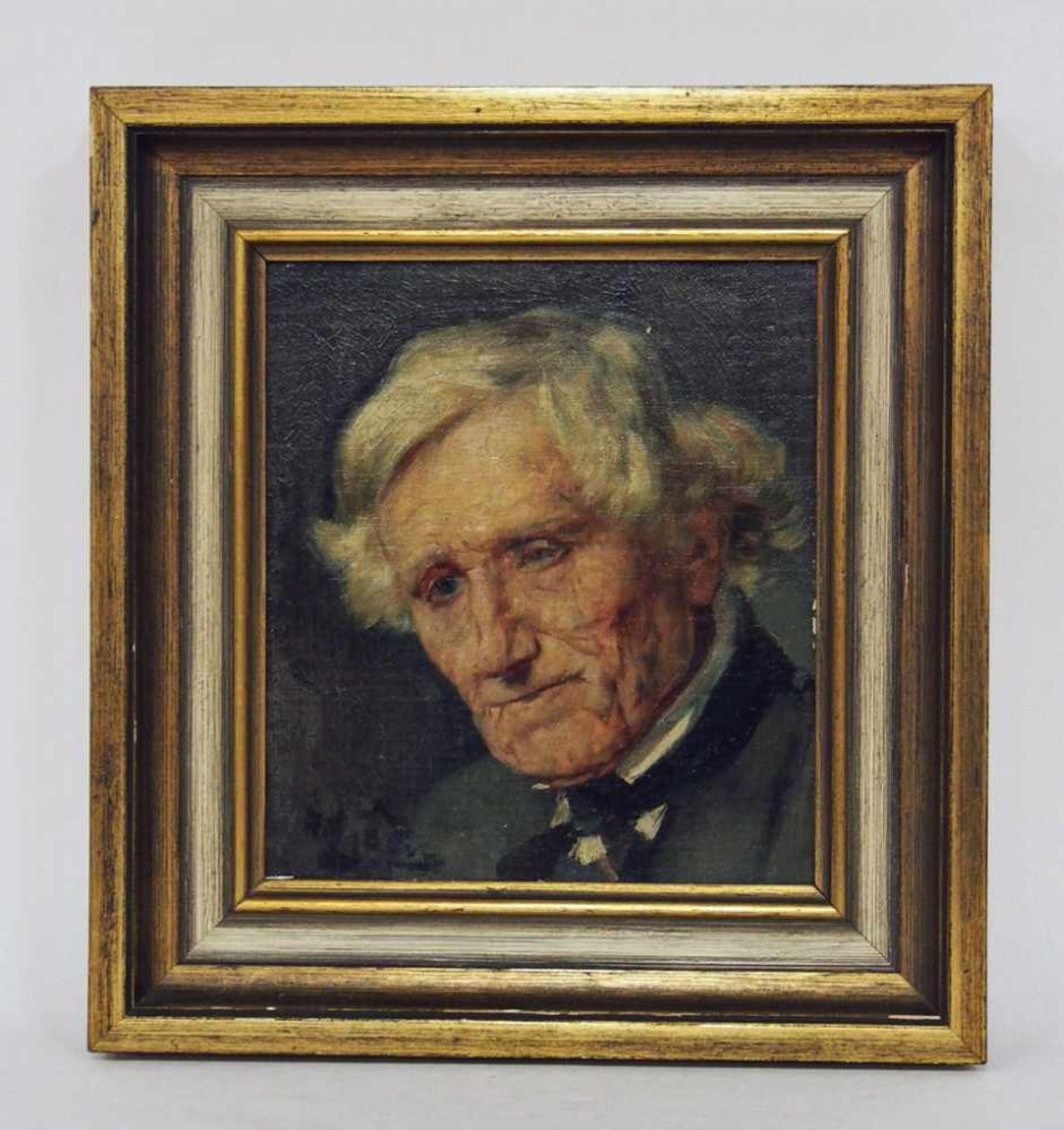 LINS, Adolf1856-1927Porträt eines alten MannesÖl auf Malkarton, signiert unten links, 21 x 19 cm, - Bild 2 aus 2