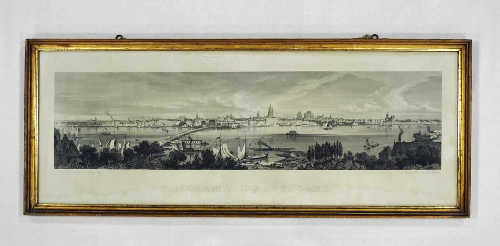 Lange, Ludwig / Poppel, JohannPanorama von KölnStahlstich, 37 x 102 cm, gerahmt unter Glas