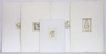 MAILLOL, Aristide1861-19445 Holzstichebis zu 20 x 14 cm, im Passepartout montiert