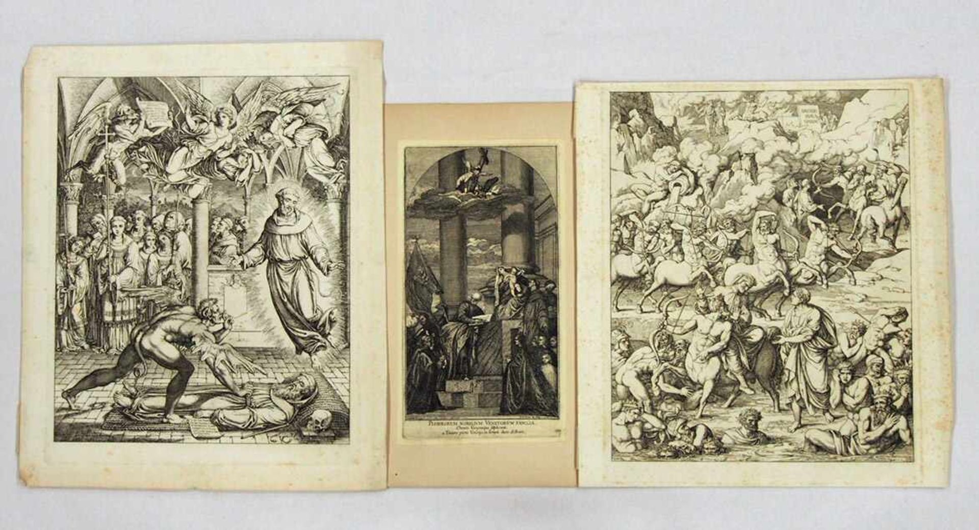 KOCH, Joseph Anton1768-18392 Blatt aus Dantes Hölle(Streit des Satan mit dem Hl. Franziskus um die