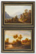 SCHOLTEN, E.tätig 19. Jh.Paar LandschaftenÖl auf Holz, signiert und datiert 1880 unten rechts (