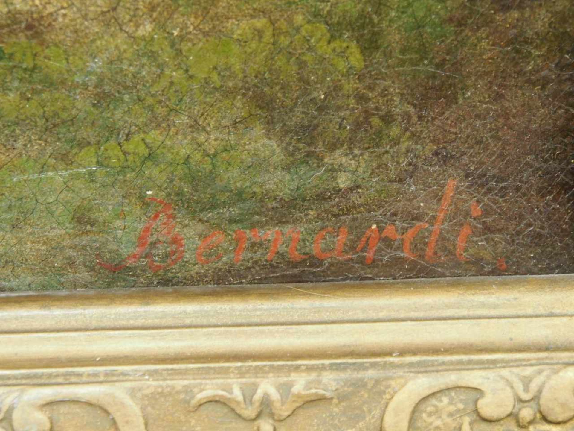 BERNARDI, Joseph1826-1907Im Berner OberlandÖl auf Leinwand, signiert unten rechts, 53 x 88 cm, - Image 3 of 3
