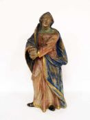 Maria aus einer KreuzigungsgruppeHolz, geschnitzt, rückseitig gehöhlt, Reste der farbigen Fassung