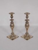 Paar KerzenleuchterSilber, Breslau um 1830/1840, gemarkt, bezeichnet "Klose", Höhe 30 cm