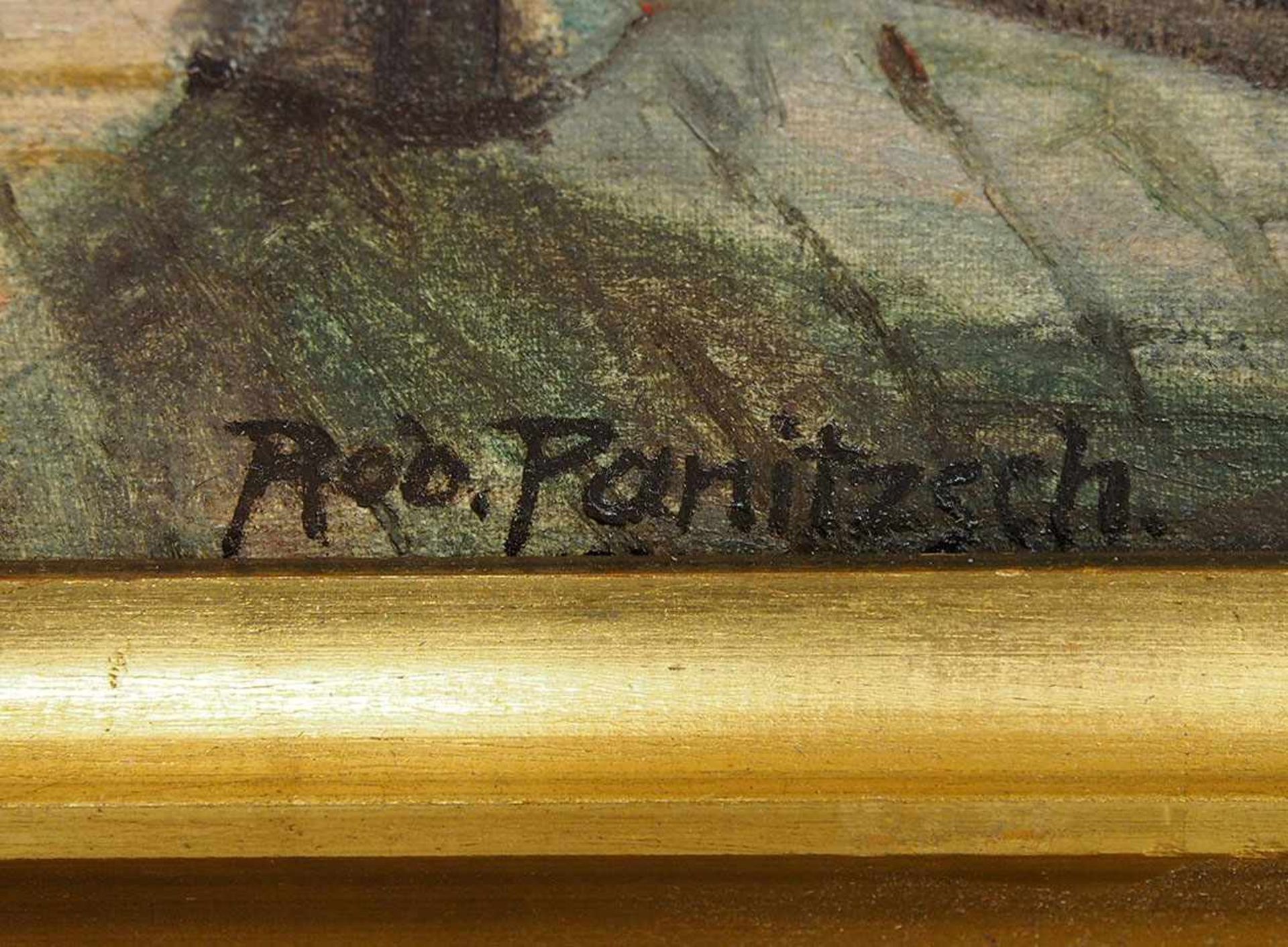PANITZSCH, Robert1879-1949Bauernhaus-Interieur mit lesender FrauÖl auf Leinwand, signiert unten - Bild 3 aus 3