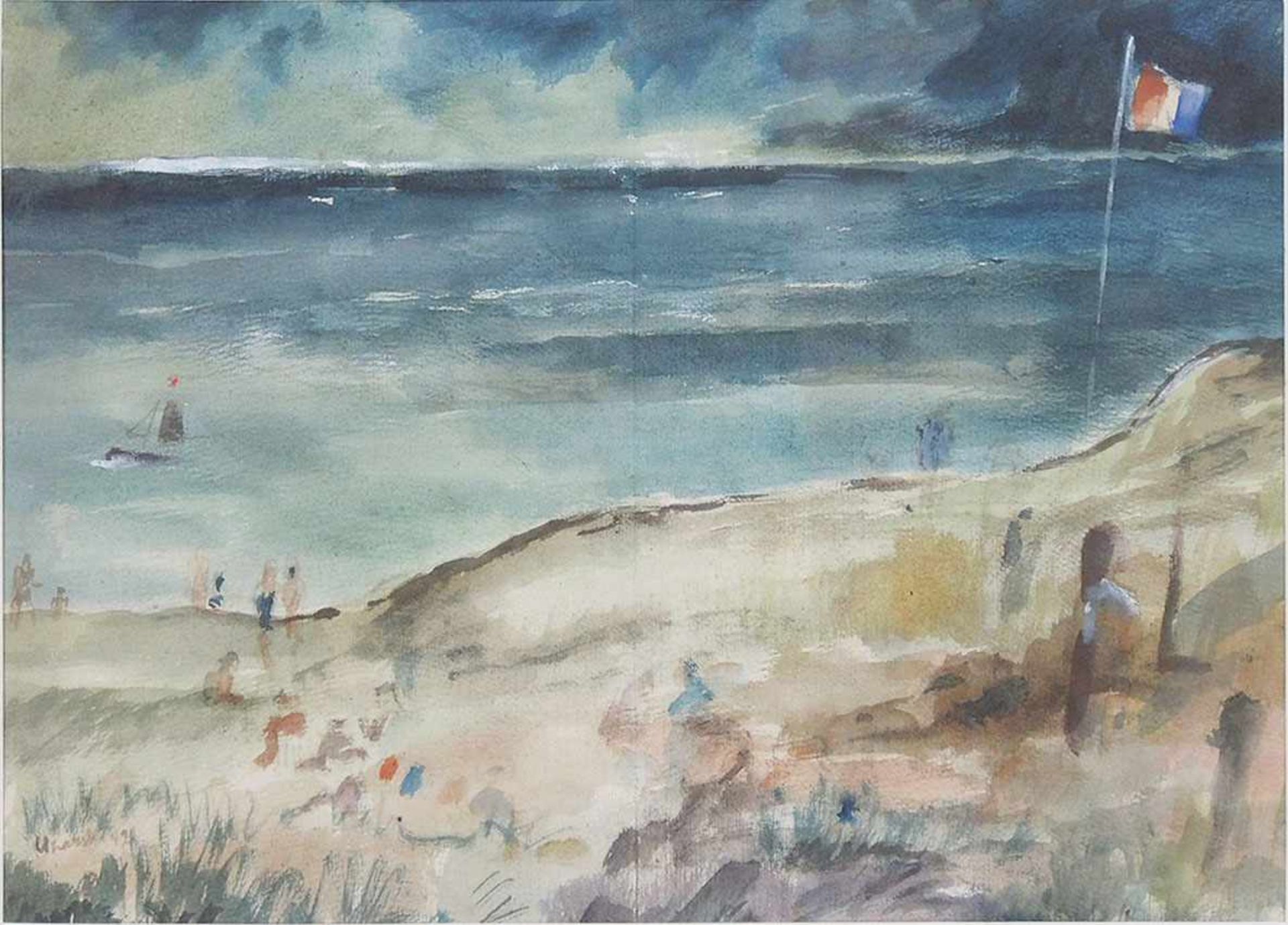 UZARSKI, Adolf1885-1970StrandvergnügenAquarell auf Papier, signiert und datiert (19)42 unten