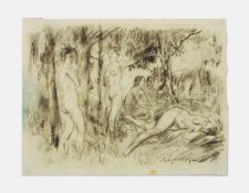 MAYERSHOFER, Max1875-1950Nackte Frauen im WaldKohle auf Papier, signiert unten rechts, 25 x 32,5