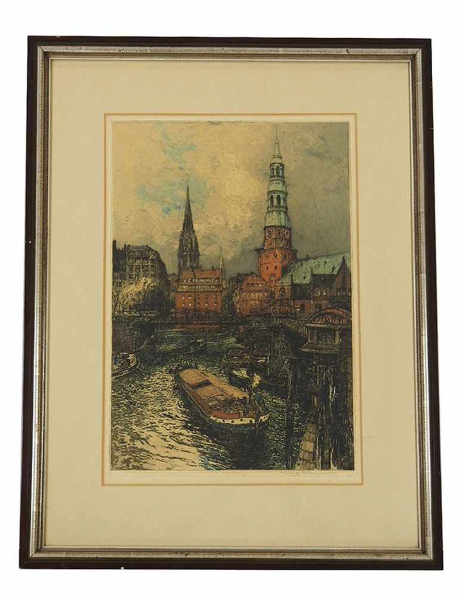 KASIMIR, Luigi1881-1962Hauptkirche St. Katharinen in HamburgFarbradierung, signiert unten rechts, 50 - Bild 2 aus 2