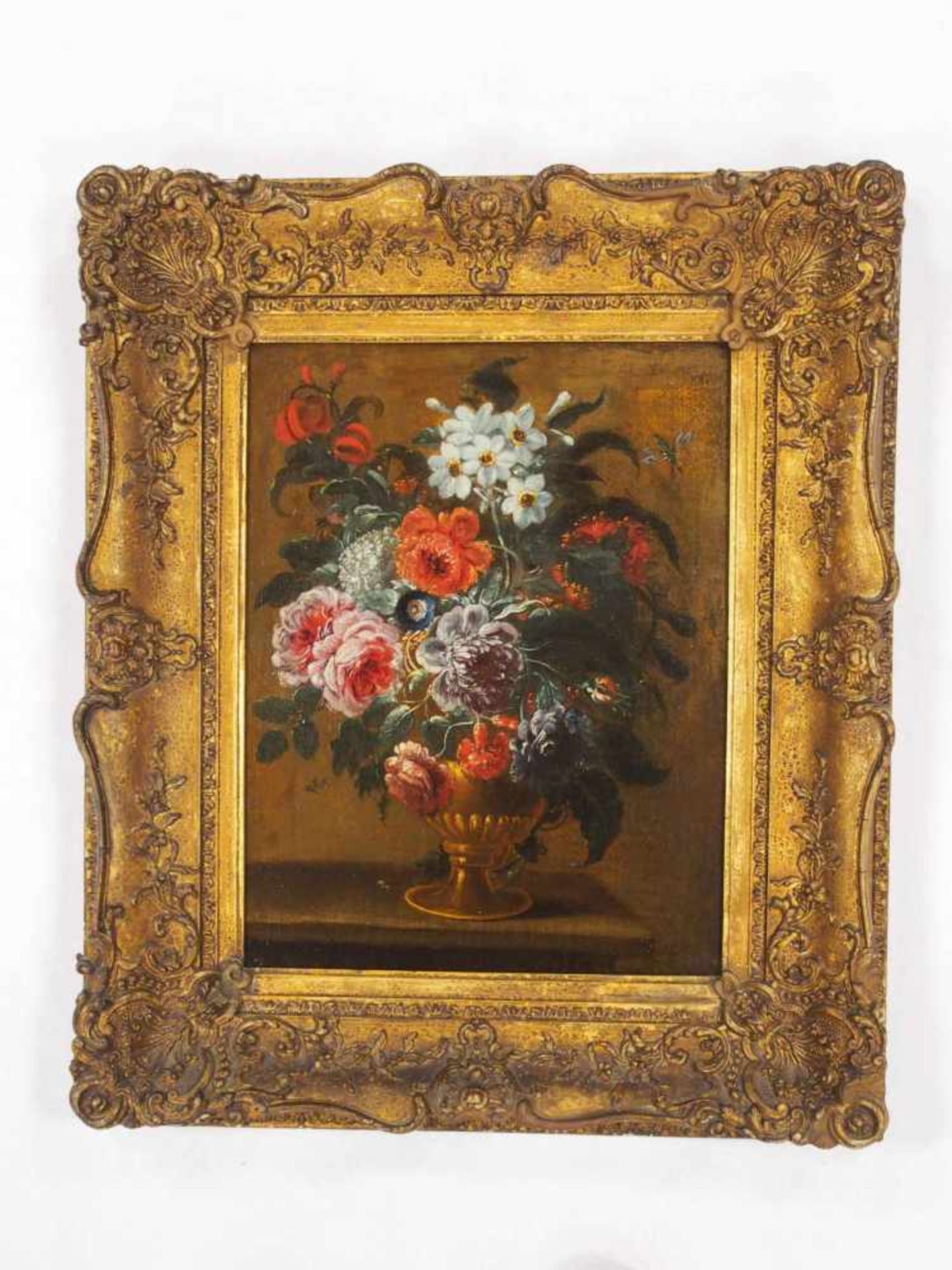 HOLLÄNDISCHER MEISTER18. Jh.BlumenstillebenÖl auf Leinwand, 40 x 30 cm, Rahmen - Bild 2 aus 3